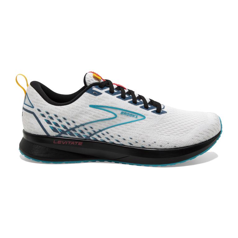 Brooks Levitate 5 Womens Road Running Shoes - White/BlueBird/Black - Indonesia (QGCZ-46021)